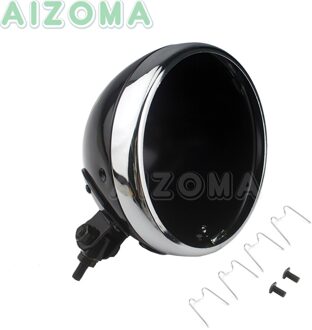 Motorfiets 7 "Koplamp Led Vuurtoren Shell Voor Harley 883 Ijzer Dyna Bobber Universal Custom 7 Inch Koplamp Behuizing Emmer zwart chroom