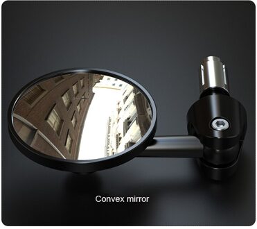 Motorfiets Achteruitkijkspiegel Stuur Vliegtuig Bolle Spiegel Motor Fiets Handvat Bar Side Terug Achteruitkijkspiegels Hoek Verstelbare 1paar- Convex Mirror