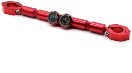 Motorfiets Aluminium Balance Bar Cross Bars Met Thermometer Tijd & Klok Horloge Modificatie Accessoires rood