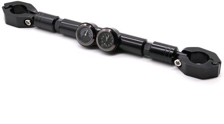 Motorfiets Aluminium Balance Bar Cross Bars Met Thermometer Tijd & Klok Horloge Modificatie Accessoires zwart