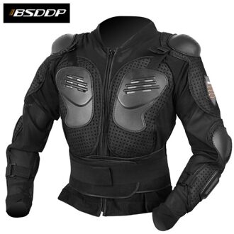 Motorfiets Armor Jas Volledige Motorcycle Body Armor Shirt Jasje Motocross Terug Schouder Protector Gear Black Xl