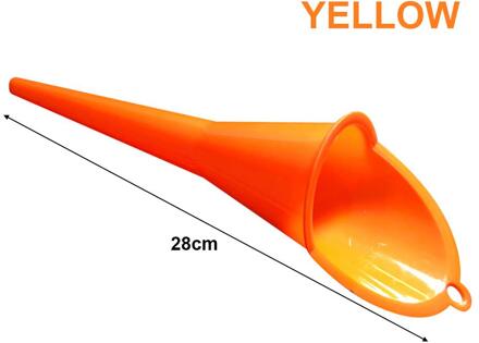 Motorfiets Auto Tanken Lange Mond Trechter Benzine Motorolie Additief Motorfiets Farm Machine Anti-Lekkende Tanken Trechter geel