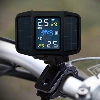Motorfiets Bandenspanningscontrolesysteem Zonne-energie Tpms Real-Time Display Druk Temperatuur Alarm