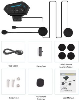 Motorfiets Bluetooth 4.2 Helm Intercom Wireless Headset Handsfree Telefoongesprek Kit Stereo Anti-Interferentie Interphone