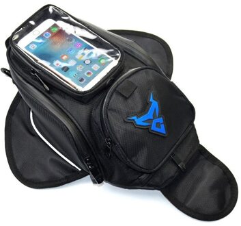 Motorfiets Brandstoftank Zak Waterdichte Oxford Doek Rijden Houder Schoudertas Rugzak Bagage Telefoon Case Voor Iphone Xiaomi blauw mark