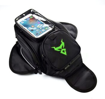 Motorfiets Brandstoftank Zak Waterdichte Oxford Doek Rijden Houder Schoudertas Rugzak Bagage Telefoon Case Voor Iphone Xiaomi groen mark
