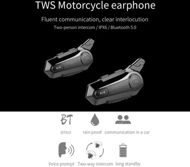 Motorfiets Bt Intercom Met Fm Radio Helm Bt Headset Waterdichte Universele Communicatie Systeem Voor Atv Crossmotor Motorfiets