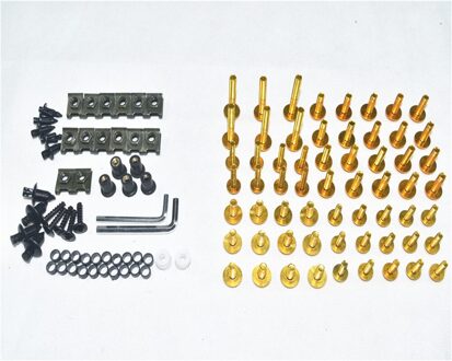 Motorfiets Compleet Kuip Bouten Kit Carrosserie Schroeven Voor Fit Suzuki GSXR600 2006 goud