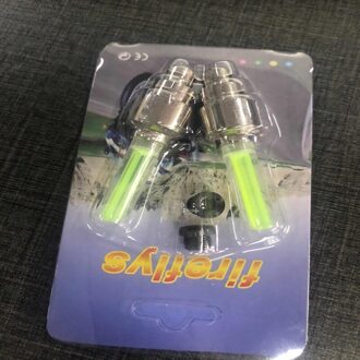 Motorfiets Fiets Nozzle Licht Neon Band Gasmondstuk Klep Glow Stick Led Verlichting Fiets Wiel Licht Fiets Accessoires Cafe Racer 2 stk geel