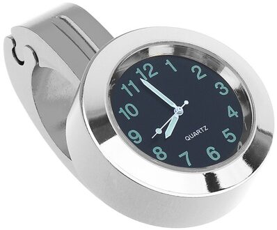 Motorfiets Gemodificeerde Stuur Tafel Universele Aluminium Klok Gemodificeerde Waterdichte Auto Horloge (Zilver)
