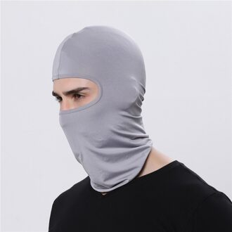 Motorfiets Gezichtsmasker Fietsen Bivakmuts Full Cover Gezicht Masker Hoed Bivakmuts Lycra Ski Neck Zomer Zon Ultra Uv Bescherming Dunne Lichtgrijs