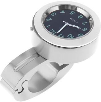 Motorfiets Horloge Waterdicht Universele Stuurhouder Klok Moto Accessoires Mount Dial Klok Styling Voor zilver