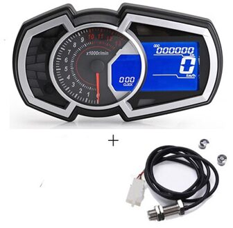 Motorfiets Instrument Snelheidsmeter Universele Snelheid Brandstof Gauge 13000 Rpm Diy 1,2,4 Cilinder Lcd 199 Km/h met sensor1