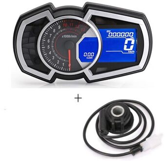Motorfiets Instrument Snelheidsmeter Universele Snelheid Brandstof Gauge 13000 Rpm Diy 1,2,4 Cilinder Lcd 199 Km/h met sensor2