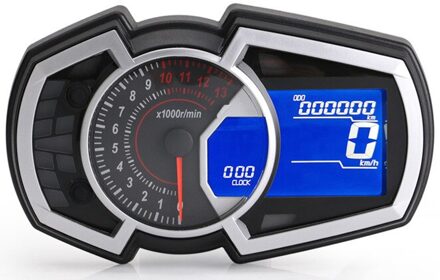 Motorfiets Instrument Snelheidsmeter Universele Snelheid Brandstof Gauge 13000 Rpm Diy 1,2,4 Cilinder Lcd 199 Km/h speedometer