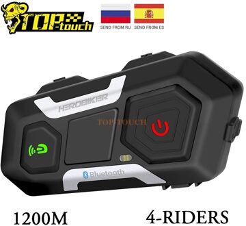 Motorfiets Intercom 5.0 Helm Headset Bluetooth Intercom Microfoon Oortelefoon Bluetooth 5.0 Moto Draadloze Hoofdtelefoon MP3 Speaker Intercom 1