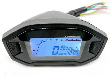 Motorfiets Lcd Toerenteller Snelheidsmeter Gauge Kilometerstand 5 Gear 7 Backlight 11000 Rpm 199 Kmh Mph Motorcycle Universal Gauge enkel en alleen