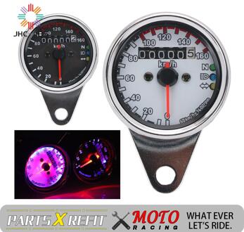 Motorfiets Led Kilometerstand Snelheidsmeter Km/H Gauge Signaal Dual Digitale Display Enkele Voor Alle Motorfiets Dc 12V Indicator universele