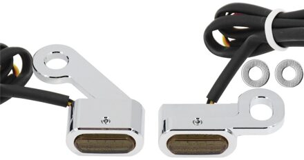 Motorfiets Mini Led E Mark Richtingaanwijzer Running Indicator Lamp Voor Harley Sportster Xl 2004 1200 883 72 48 Roadster chroom(bruin)