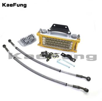 Motorfiets Onderdelen Olie Cooling Cooler Radiator Voor 50 70 90 110 Horizontale Motor Dirt Pit Monkey Bike ATV SSR SDG Goud