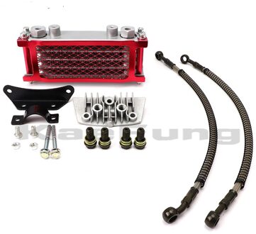 Motorfiets Onderdelen Olie Cooling Cooler Radiator Voor 50 70 90 110 Horizontale Motor Dirt Pit Monkey Bike ATV SSR SDG Rood