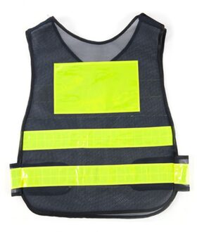 Motorfiets Reflecterende Vest Zichtbaarheid Mesh Ademend Veiligheid Vest Beschermende Kleding Road Verkeer Waarschuwing Fluorescerende Vest AJ005-zwart Vest
