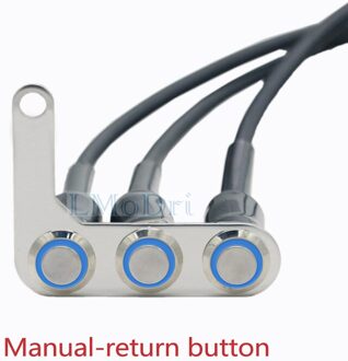 Motorfiets Schakelaar Stuur Verstelbare Mount Waterdichte Schakelaars Op-Off Push 3 Knoppen Voor Koplamp Hoorn Turn Signle Met Led links-blauw