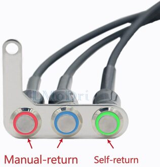 Motorfiets Schakelaar Stuur Verstelbare Mount Waterdichte Schakelaars Op-Off Push 3 Knoppen Voor Koplamp Hoorn Turn Signle Met Led links-Multi