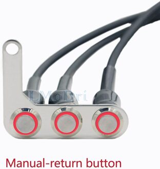 Motorfiets Schakelaar Stuur Verstelbare Mount Waterdichte Schakelaars Op-Off Push 3 Knoppen Voor Koplamp Hoorn Turn Signle Met Led links-rood