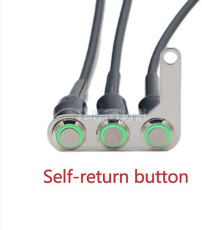 Motorfiets Schakelaar Stuur Verstelbare Mount Waterdichte Schakelaars Op-Off Push 3 Knoppen Voor Koplamp Hoorn Turn Signle Met Led rechtsaf-groen