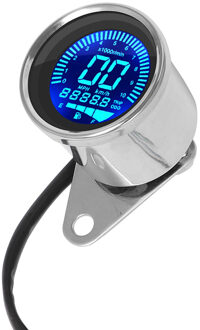 motorfiets snelheidsmeter LCD digitale kilometerteller snelheidsmeter toerenteller indicator motorfiets scooter golfkarretjes ATV universeel Zilver