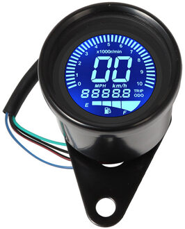 motorfiets snelheidsmeter LCD digitale kilometerteller snelheidsmeter toerenteller indicator motorfiets scooter golfkarretjes ATV universeel zwart