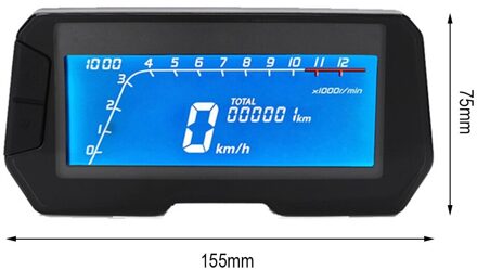 Motorfiets Snelheidsmeter Led 12000Rpm 6 Gear Universal Motorcycle Lcd Digitale Snelheidsmeter Backlight Kilometerstand Cilinders Meter single
