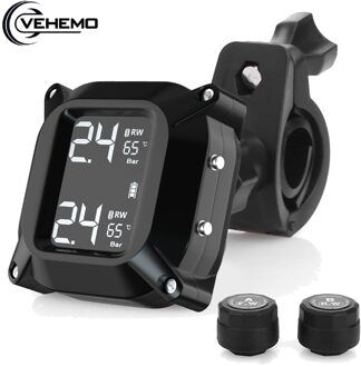 Motorfiets Tpms Bandenspanning Draadloze Monitor Externe Druksensoren Met 2 Externe Sensoren 5V Real Time Monitor