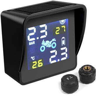 Motorfiets Tpms Bandenspanningscontrolesysteem Usb Solar Power Digitale Auto Alarmsystemen Motor Bandenspanning Waarschuwing