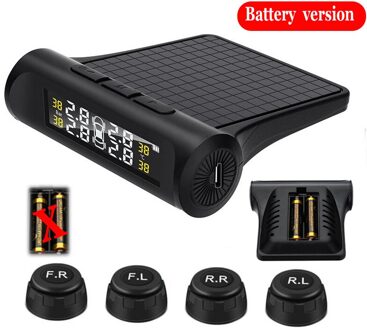 Motorfiets Tpms Motor Bandenspanning Band Temperatuurbewaking Alarmsysteem Met 2 Externe Sensoren Usb Solar Opladen Motos Car TPMS