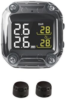 Motorfiets TPMS Smart Bandenspanningscontrolesysteem Solar Power Digital LCD Display Moto Alarmsystemen Bandenspanning