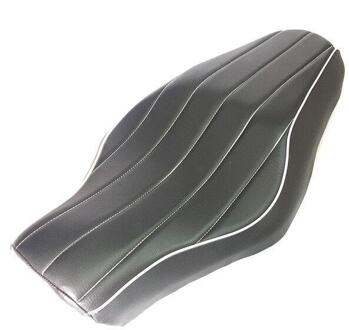 Motorfiets Twee Up Seat Driver Passenger Sofa Seat Tour Seat Bench Achter Kussen Voor Harley Sportster 883 Iron XL1200 Zwart Vertical lines