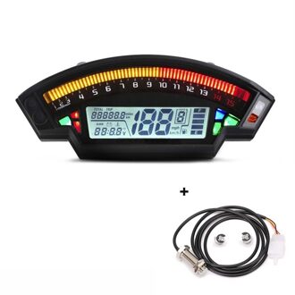 Motorfiets Universele Lcd Digitale Snelheidsmeter 14000 Rpm 6 Gear 199 Km/h Backlight Motorcycle Kilometerstand For1,2,4 Cilinders Meter met sensor-A