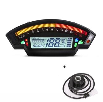 Motorfiets Universele Lcd Digitale Snelheidsmeter 14000 Rpm 6 Gear 199 Km/h Backlight Motorcycle Kilometerstand For1,2,4 Cilinders Meter met sensor-B