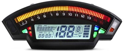 Motorfiets Universele Lcd Digitale Snelheidsmeter 14000 Rpm 6 Gear 199 Km/h Backlight Motorcycle Kilometerstand For1,2,4 Cilinders Meter zonder sensor
