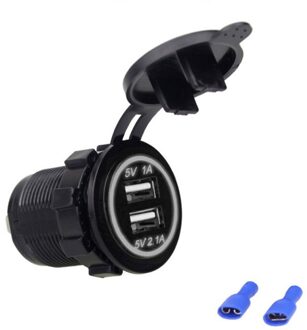 Motorfiets Usb Charger Modificatie Waterdicht Dual USB Enkele LED 12 V-24 V 3.1A Socket Mount Oplader Voor Auto truck RV Boot wit