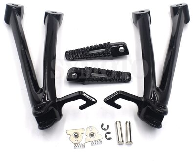 Motorfiets Voetsteun Set Achter Voetsteunen Bracket Mount Voor Suzuki GSXR600 GSXR750 2006 2007 GSXR 600 750 K6 K7 zwart
