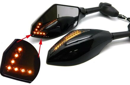 Motorfiets Zwart Led Geïntegreerde Richtingaanwijzer Achteruitkijkspiegel Side Achteruitkijkspiegels Voor Yamaha Yzf R1 R6 FZ1 FZ6 600R r3 2Pcs