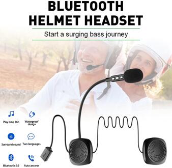Motorhelm Headset Bluetooth 5.0 Draadloze Handsfree Telefoongesprek Kit Stereo Hoofdtelefoon Interphone Muziekspeler