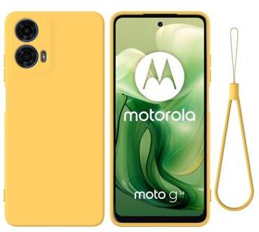 Motorola Moto G04/G24 Liquid Siliconen Hoesje - Geel