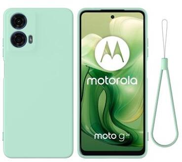 Motorola Moto G04/G24 Liquid Siliconen Hoesje - Groen