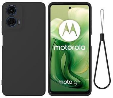 Motorola Moto G04/G24 Liquid Siliconen Hoesje - Zwart