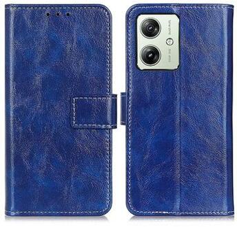 Motorola Moto G54 Wallet Case met Magnetische Sluiting - Blauw