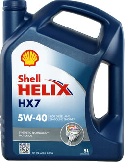 Motorolie Shell Helix HX7 5W40 A3/B3/B4 5L 550070416